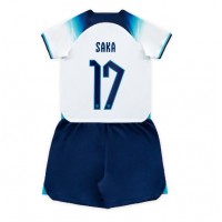 England Bukayo Saka #17 Replika babykläder Hemmaställ Barn VM 2022 Kortärmad (+ korta byxor)